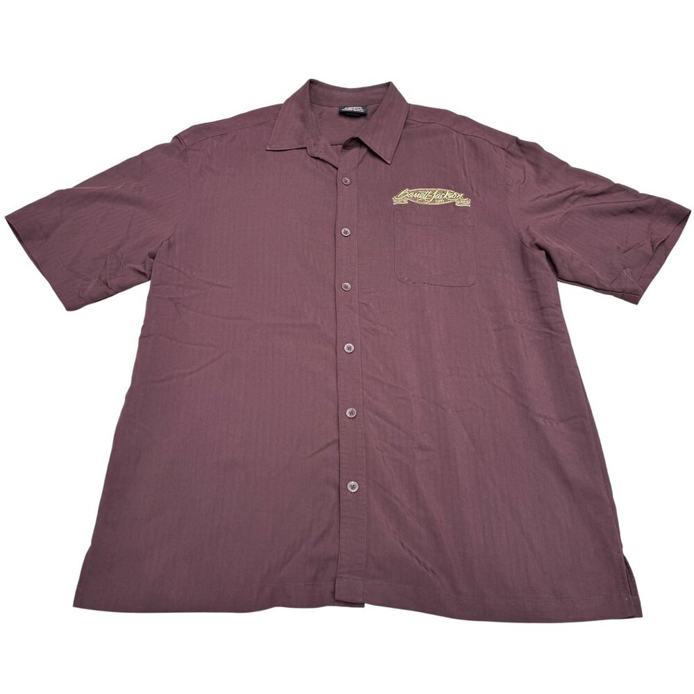 RARE Barrett Jackson Mens Button Down Shirt Embroidered Hot Rod Graphic, Size XL - Picture 2 of 8